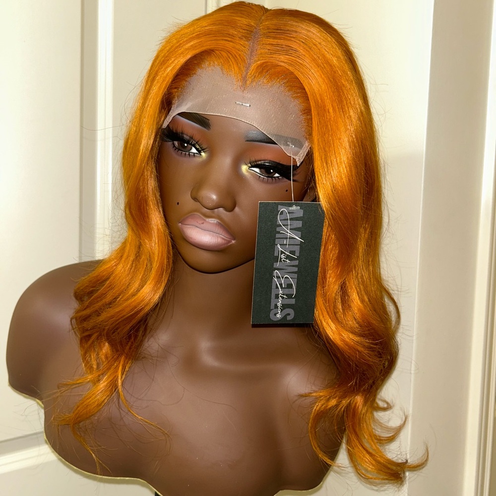 5x5 Ginger/Orange Lace Closure virgin human hair Wig